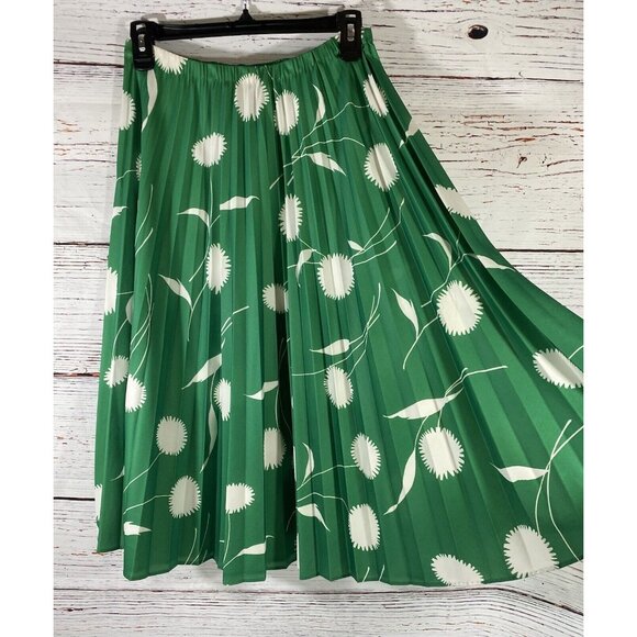 Vintage Marty Gutmacher Pleated Skirt & Blouse Set Size 10 Green White Mod 60’s - Picture 14 of 15